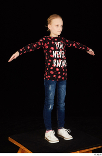  Timea dressed jeans long sleeve shirt standing t-pose white sneakers whole body 0008.jpg